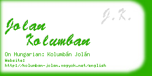 jolan kolumban business card